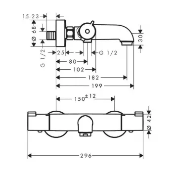 HANSGROHE Ecostat Termostat wannowy 1001 CL