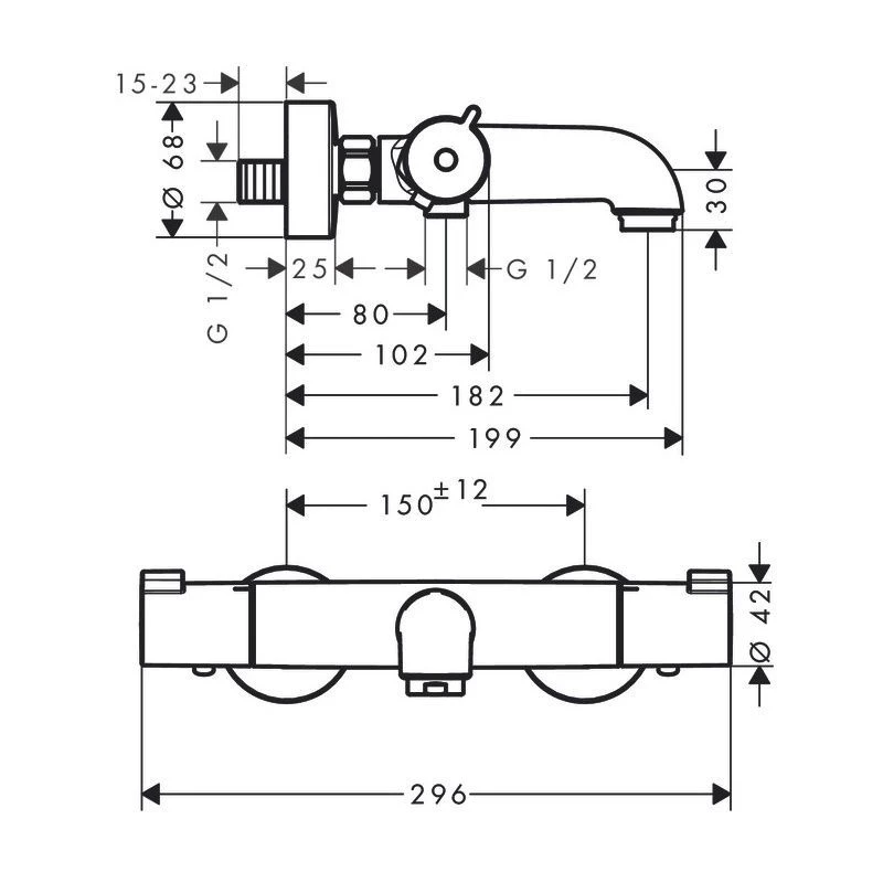 HANSGROHE Ecostat Termostat wannowy 1001 CL