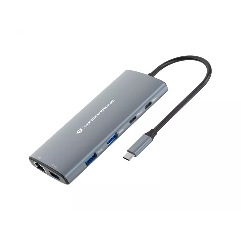 CONCEPTRONIC 10-1 Dock USB-C->HDMI/2xUSB-C/3xUSB-A/+ 20cm gr