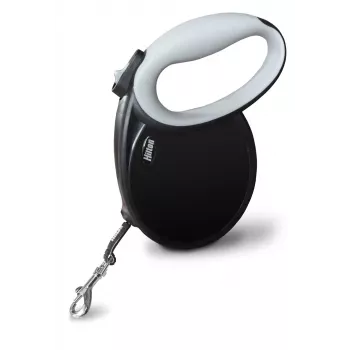 Automatyczna smycz taśmowa Hilton Smart Dog Tape XL — 7 m, dla psów do 40 kg, czarno-szara