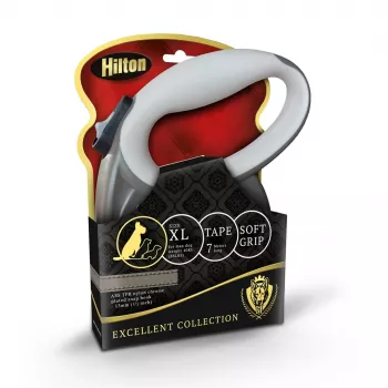 Automatyczna smycz taśmowa Hilton Smart Dog Tape XL 7 m dla psów do 40 kg – brązowo-beżowa