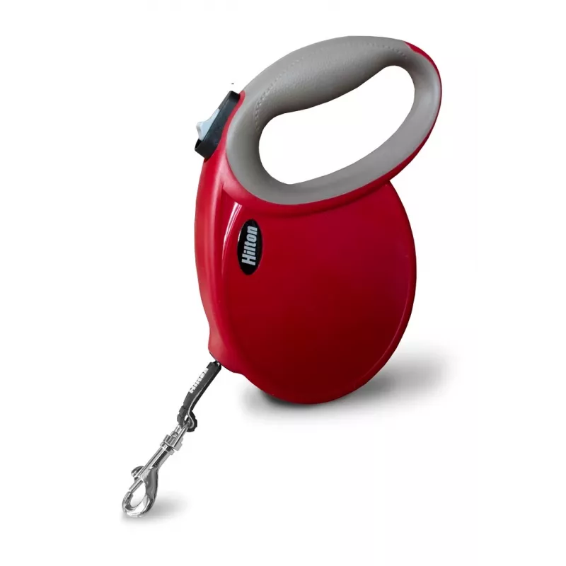 Automatyczna smycz Hilton Smart Dog Tape L — 5 m, dla psów do 30 kg, bordowo-szara
