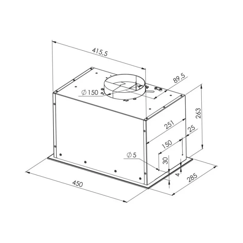 Okap kuchenny podszafkowy MPM MPM-45-OW-06/W — 450 mm, 645 m³/h, 3 prędkości, aluminiowy filtr przeciwtłuszczowy, biały