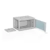 Naścienna szafa rack 19 cali A-LAN ALANTEC 6U 600x450 mm, stal, drzwi z hartowanego szkła, zamykana na klucz, szara