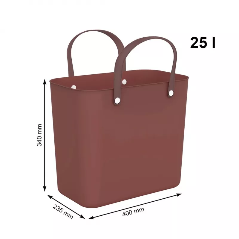 Kosz na pranie i pojemnik Rotho Multibag Albula Style 25 L, Iron czerwony