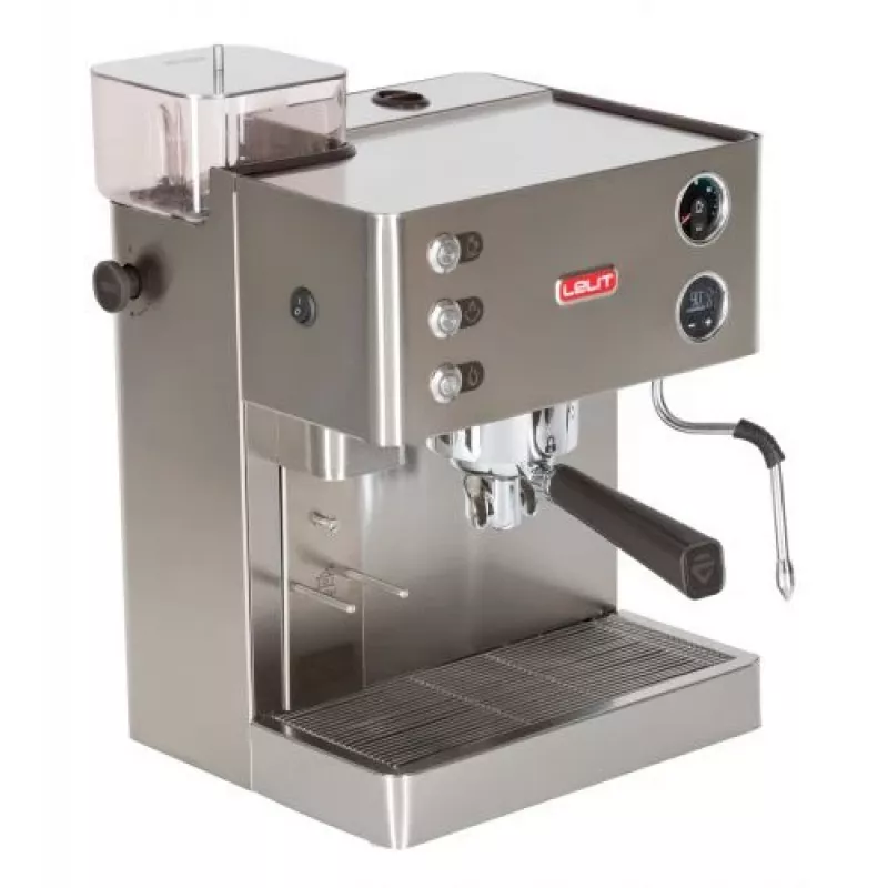 Lelit Kate PL82T, Ekspres do kawy, 2,5 l, ziarna kawy, kawa mielona, Wbudowany młynek, 1200 W, Stal nierdzewna