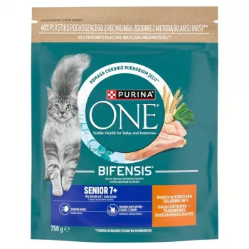 Purina Nestlé Purina ONE Karma dla kota 7+ z kurczakiem i pełnymi ziarnami 750 g