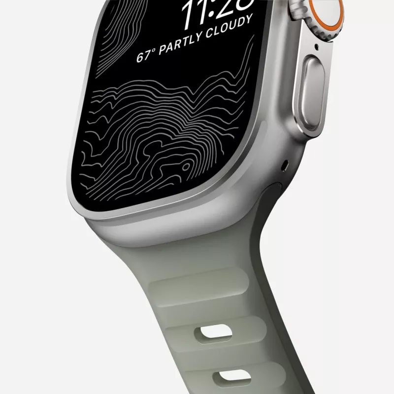 Pasek Nomad Sport Band szary gumowy do smartwatcha, szerokość 21,5 mm, obwód nadgarstka 160–195 mm