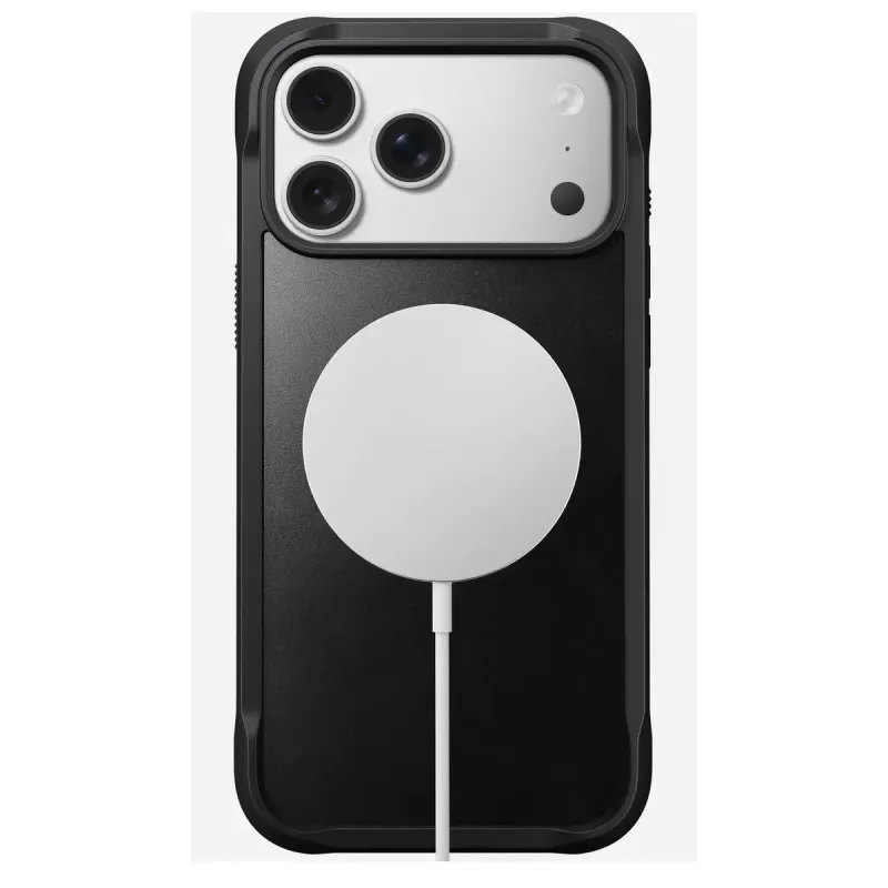 Etui na telefon Nomad Rugged Leather Case do iPhone 17 Pro Max, pokrowiec, skóra + TPU + PC, pasuje do ekranu 17,5 cm (6,9 cala), czarny