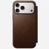 Skórzany futerał do telefonu Nomad Modern Leather Folio dla iPhone 17 Pro Max (6,9 cala) brązowy, skóra/aluminium, 4 kieszenie na karty
