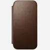 Skórzany futerał do telefonu Nomad Modern Leather Folio dla iPhone 17 Pro Max (6,9 cala) brązowy, skóra/aluminium, 4 kieszenie na karty