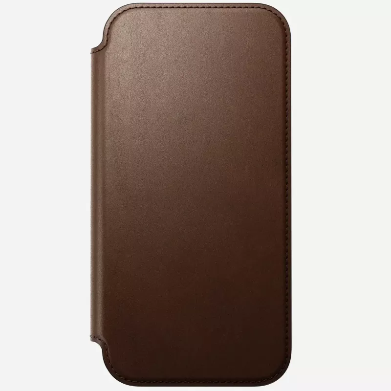 Skórzany futerał do telefonu Nomad Modern Leather Folio dla iPhone 17 Pro Max (6,9 cala) brązowy, skóra/aluminium, 4 kieszenie na karty