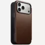 Skórzany futerał do telefonu Nomad Modern Leather Folio dla iPhone 17 Pro Max (6,9 cala) brązowy, skóra/aluminium, 4 kieszenie na karty