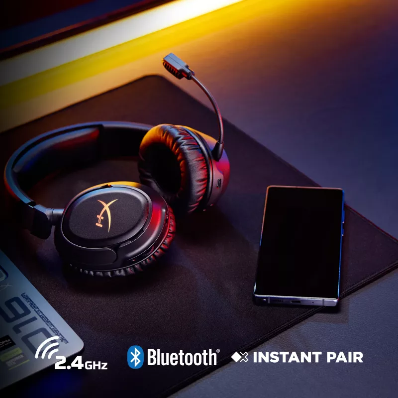 Bezprzewodowy zestaw słuchawkowy gamingowy KINGSTON HyperX Cloud Flight 2 z USB-C i Bluetooth, biały