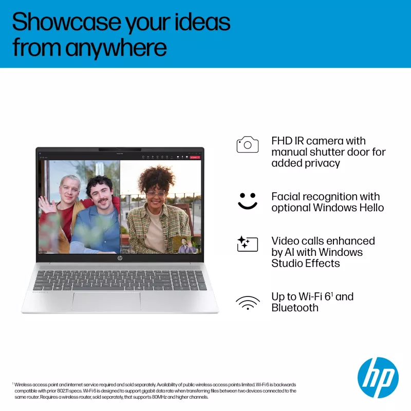 HP OmniBook 5 16-bc1002na AMD Ryzen™ 5 8540U Laptop 40,6 cm (16 cali) Dotykowy 2K 8 GB LPDDR5-SDRAM 512 GB SSD Wi-Fi 6 (802.11ax) Windows 11 Home Srebrny