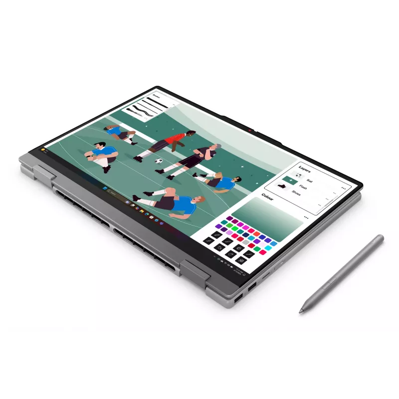 Lenovo IdeaPad 5 2-in-1 15AGP11 Copilot+ PC AMD Ryzen™ AI 5 430 Hybrydowy (2-w-1) 38,9 cm (15,3 cala) Ekran dotykowy WUXGA 16 GB DDR5-SDRAM 512 GB SSD Wi-Fi 7 (802.11be) Windows 11 Home Niemiecki szary