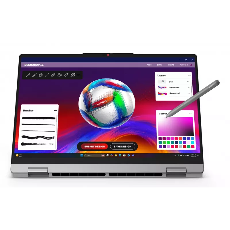 Lenovo IdeaPad 5 2-in-1 15AGP11 Copilot+ PC AMD Ryzen™ AI 5 430 Hybrydowy (2-w-1) 38,9 cm (15,3 cala) Ekran dotykowy WUXGA 16 GB DDR5-SDRAM 512 GB SSD Wi-Fi 7 (802.11be) Windows 11 Home Niemiecki szary