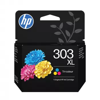 Oryginalny nabój atramentowy HP 303XL High Yield Tri-color, wysoka wydajność, cyjan, magenta, żółty, tusz barwnikowy, 1 szt., 415 stron, pojedyncze opakowanie