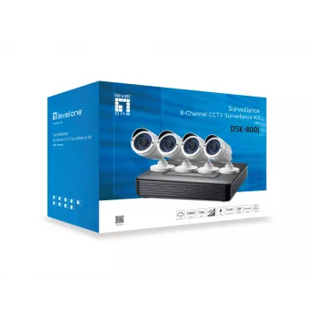 LevelOne DSK-8001 zestaw do monitoringu wideo Przewodowa 8 kanałów