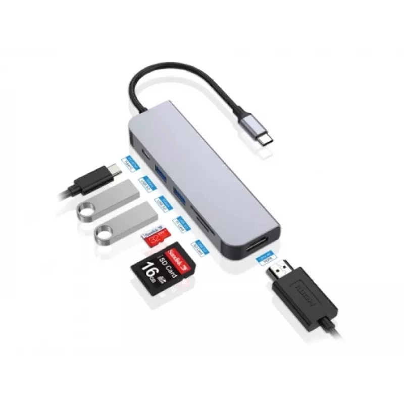 Conceptronic DONN02G stacja dokująca/replikator portów do laptopa USB 3.2 Gen 1 (3.1 Gen 1) Type-C Aluminium