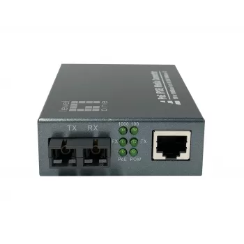 LevelOne RJ45 do SC Gigabit Media Converter, PoE PSE, jednomodowy GVT-2014