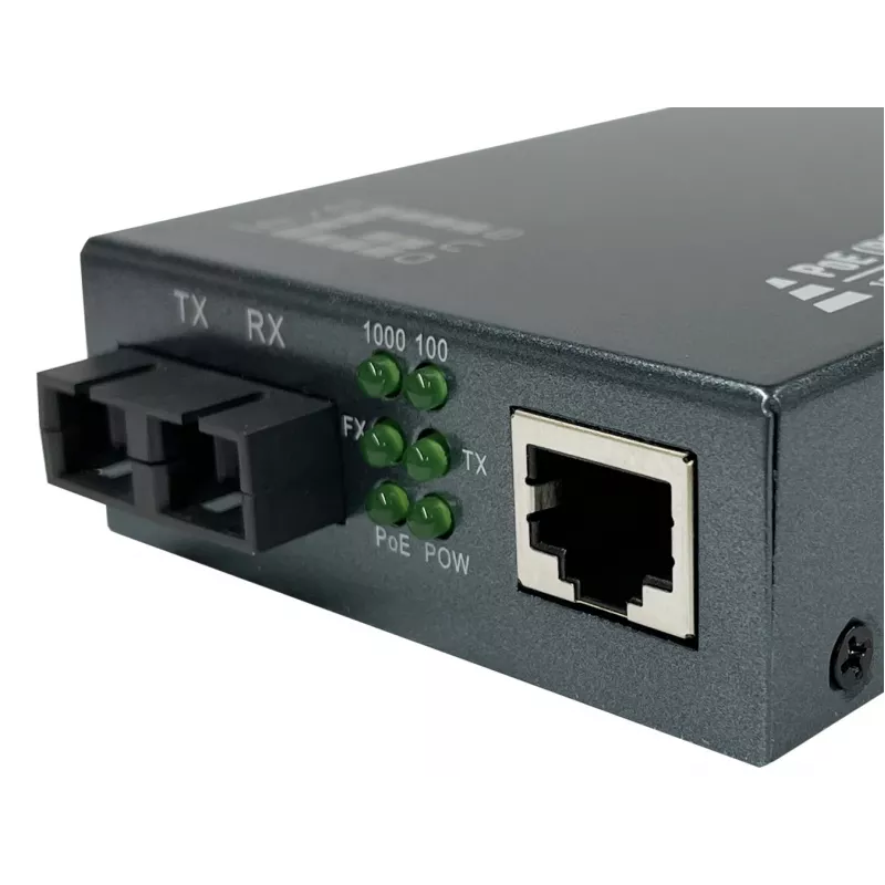 LevelOne RJ45 do SC Gigabit Media Converter, PoE PSE, jednomodowy GVT-2014