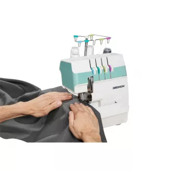 Overlock MEDION MD 19169 — elektryczny, 60 W, dziurka 4-etapowa, wolne ramię, sterowanie obrotowe