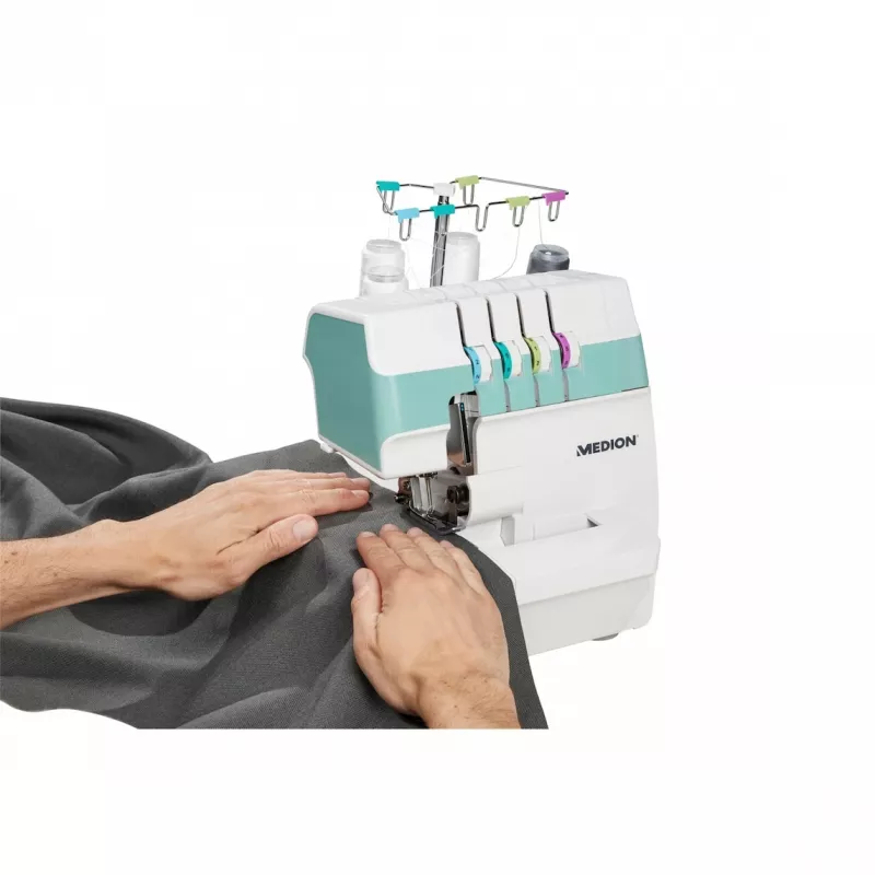 Overlock MEDION MD 19169 — elektryczny, 60 W, dziurka 4-etapowa, wolne ramię, sterowanie obrotowe