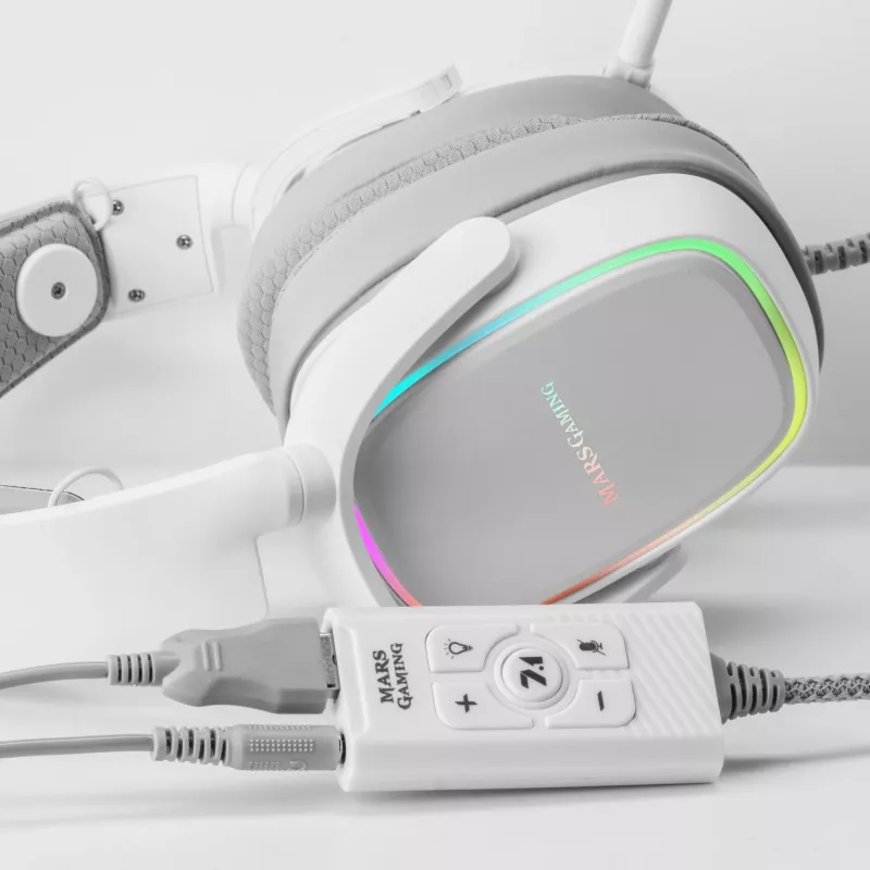 Karta dźwiękowa Mars Gaming MSC2W 7.1 USB biała 3,5 mm