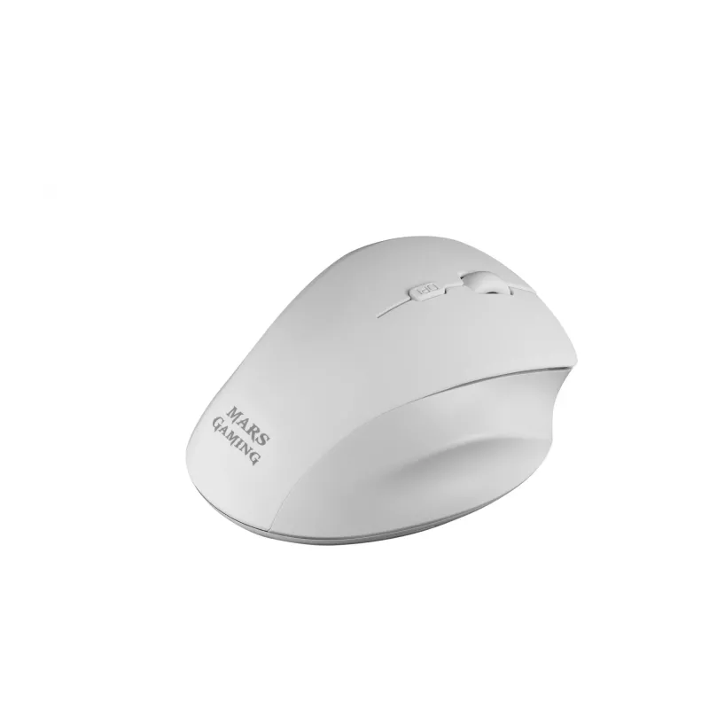 Mars Gaming MMWERGO Bezprzewodowa mysz ergonomiczna biała, dla praworęcznych, mechaniczna, RF Wireless, 3200 DPI, Biała