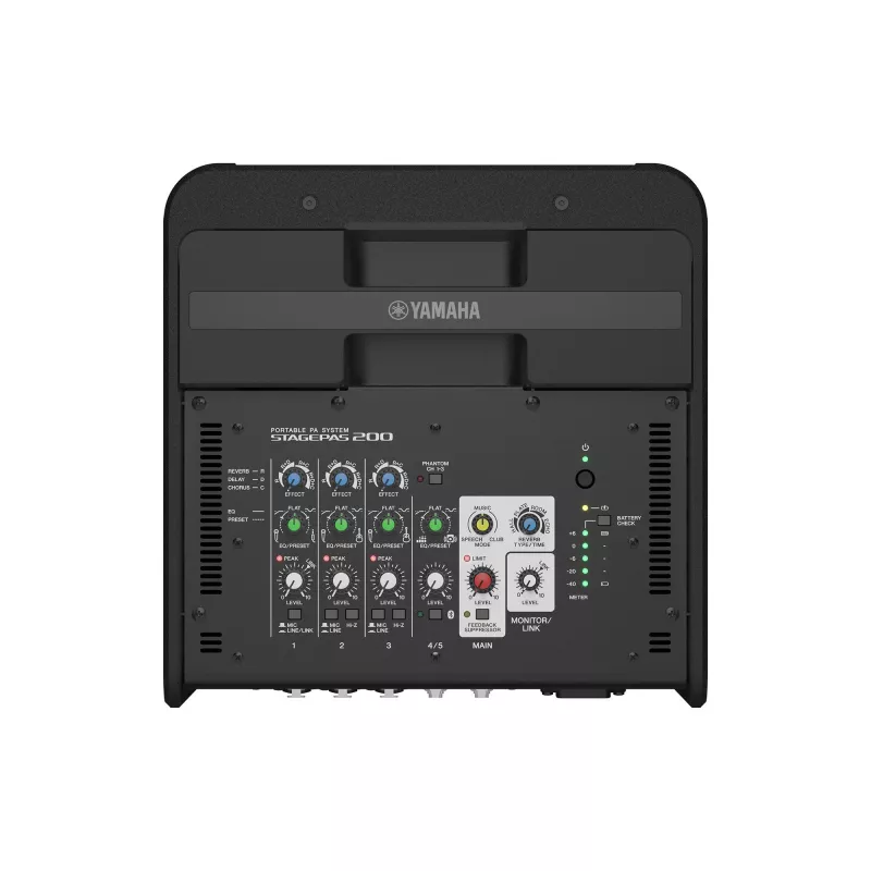 Wolnostojący system PA YAMAHA STAGEPAS 200BTR — 180 W, 2-drożny, 60–20000 Hz, czarny