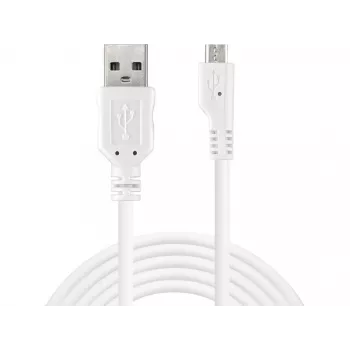 Sandberg MicroUSB Sync/Charge kabel 3m, 3 m, USB A, Micro-USB B, USB 2.0, Męski/Męski, Biały
