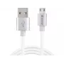 Sandberg MicroUSB Reversible kabel 1m, 1 m, USB A, Micro-USB A, Srebrny, Biały