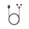 Kabel Sandberg 3in1 Lightning+MicroUSB+USB-C 1m, 1 m, Micro-USB A, USB A, męski/męski, czarny, szary