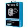 Ładowarka samochodowa Sandberg 1xQC 3.0+1xUSB2.4A, Auto, Gniazdo zapalniczki, 12 V, Aluminium, Czarny