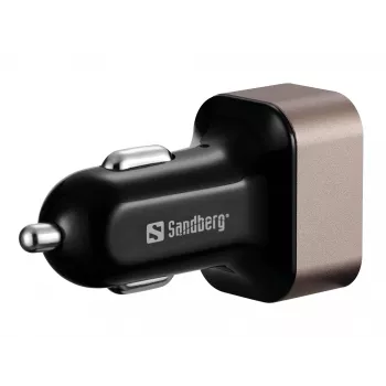 Sandberg Car Charger 1xQC3.0+1xUSBC 24W, Auto, Cigar lighter, 12 V, Czarny, szary