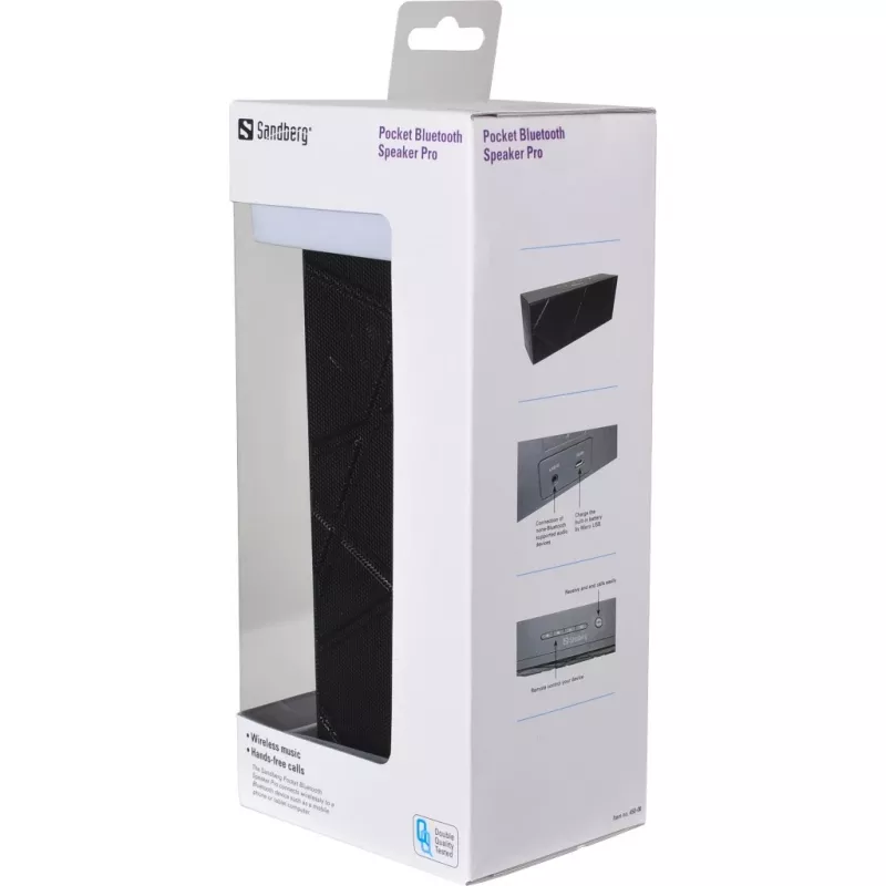 Sandberg Pocket Bluetooth Speaker Pro, 2.0 kanały, 6 W, 100 - 20000 Hz, Bezprzewodowy, 3.0+HS, 2.4 - 2.4835 GHz