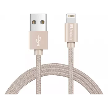 Sandberg Excellence Lightning Gold 1m, 1 m, Lightning, USB A, Złoty, prosty, prosty