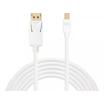 Sandberg DP-MiniDP 1.2 4K M-M 2m, 2 m, DisplayPort, Mini DisplayPort, Męski, Męski, Biały
