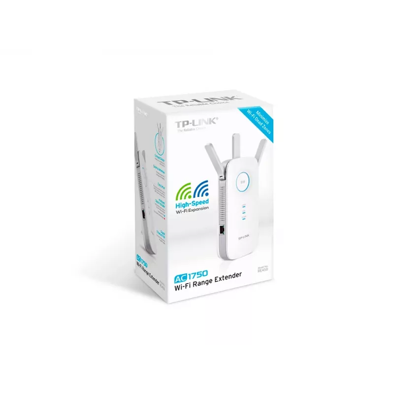 TP-Link RE450 wzmacniacz sieciowy Nadajnik sieciowy Biały 10, 100, 1000 Mbit/s