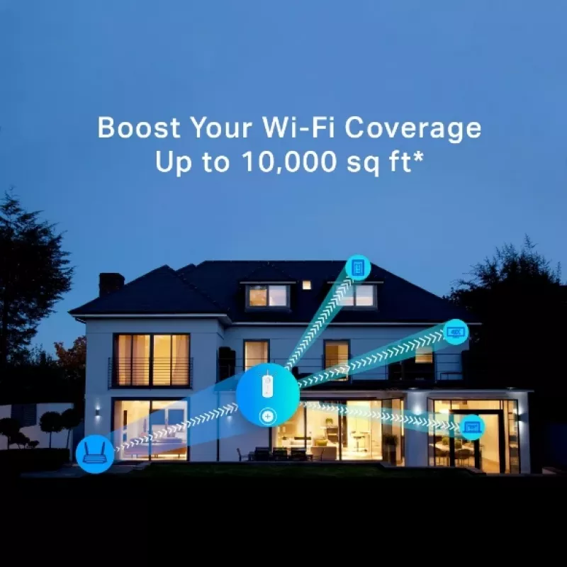 TP-Link RE450 wzmacniacz sieciowy Nadajnik sieciowy Biały 10, 100, 1000 Mbit/s