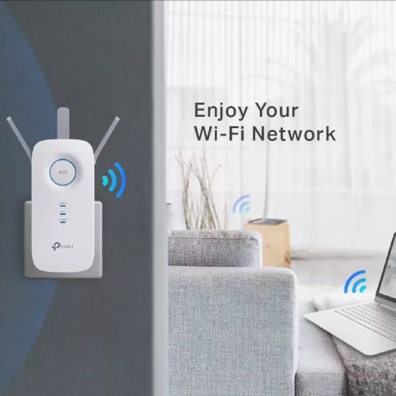 TP-Link RE450 wzmacniacz sieciowy Nadajnik sieciowy Biały 10, 100, 1000 Mbit/s