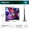Hisense 75E7S PRO TV 190,5 cm (75 cali) UHD+ Smart TV Wi-Fi Czarny 350 cd/m²