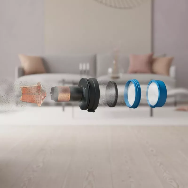 Electrolux EP71B14WET Odkurzacz pionowy, bezprzewodowy, bezworkowy 0,3 l, niebieski, 4 Ah
