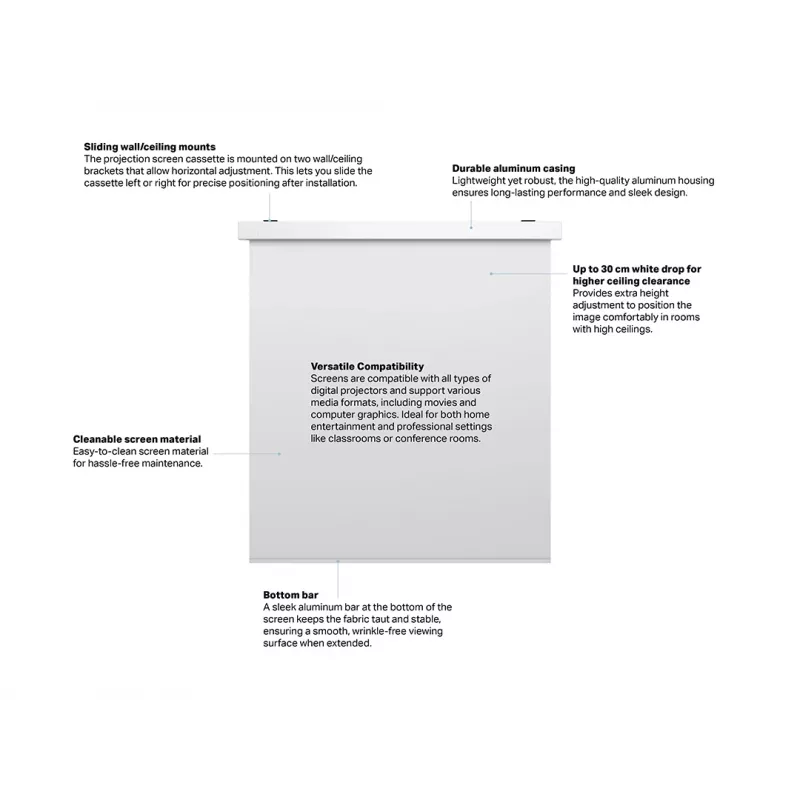 Multibrackets M 1:1 Motorized Projection Screen 240x240, 135 inch biały Edition