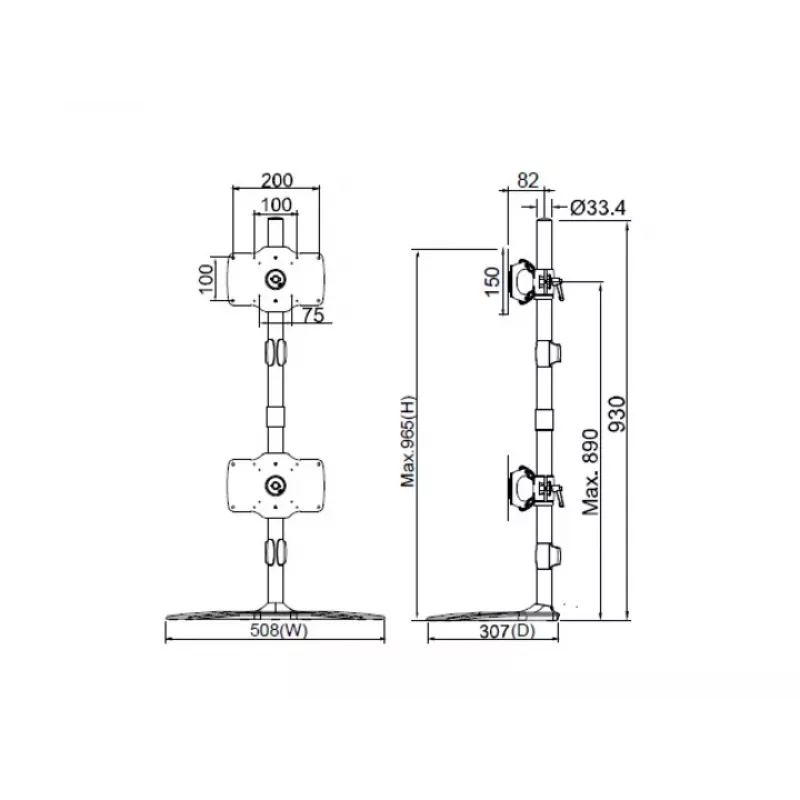 Multibrackets M VESA Desktopmount Single Stand 24 cale-32 cale Expansion Kit