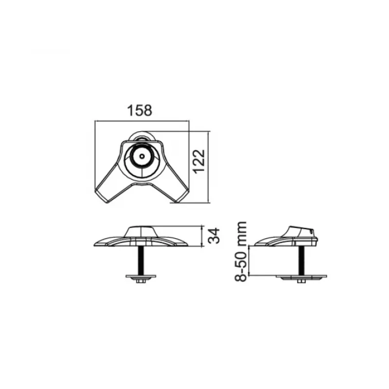 Podstawa przelotowa Multibrackets M Desktopmount do pojedynczych/podwójnych/potrójnych stojaków pod monitory czarna model