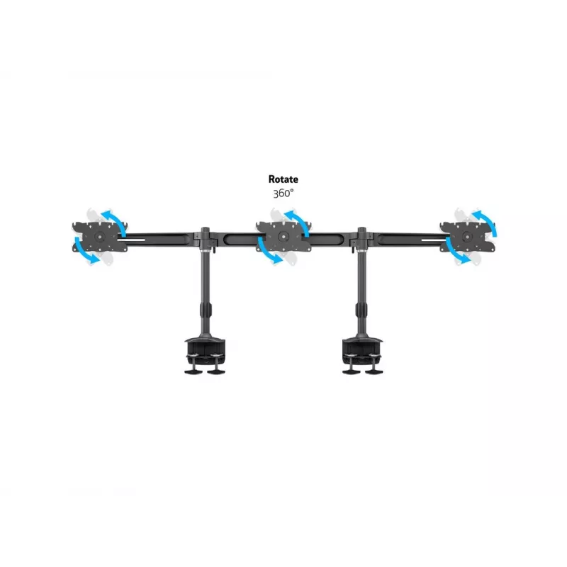 Multibrackets M VESA Desktopmount Triple Desk Clamp 24 cale-32 cale 24 kg