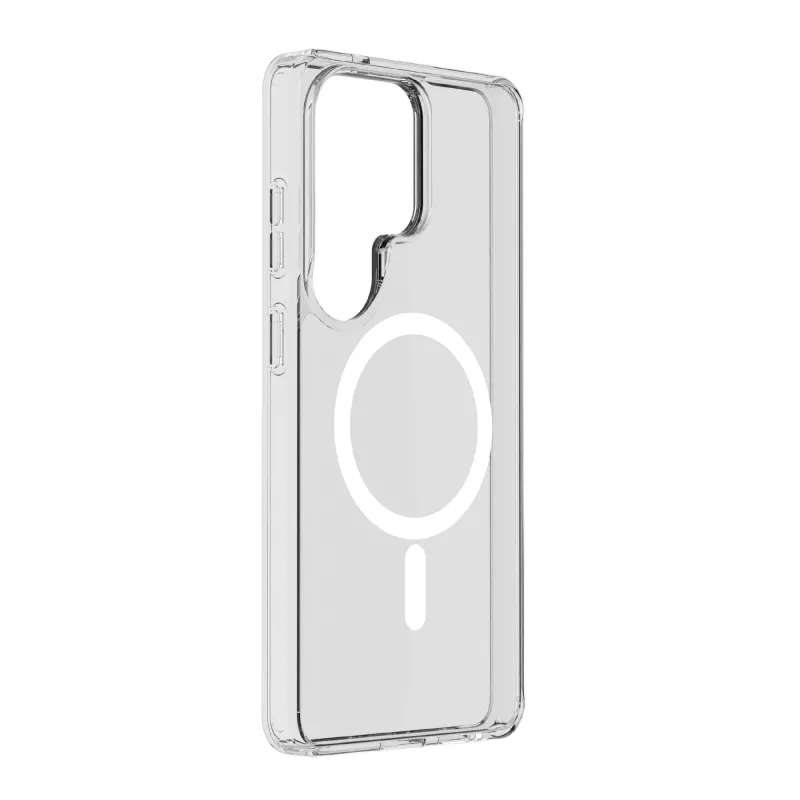 Cellularline Clear Mag - Galaxy S26 Ultra Ultra-wytrzymałe przezroczyste etui z gumową krawędzią, kompatybilne z ekosystemem Qi2 i akcesoriami magnetycznymi, zabezpieczone przed żółknięciem.