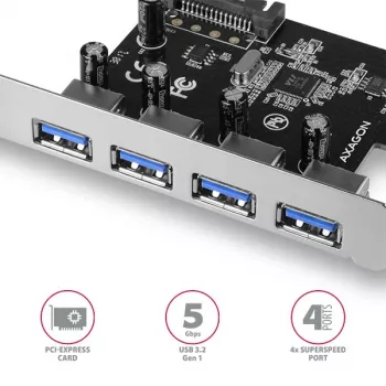 Axagon PCEU-430VL karty interfejsowe/adaptery Wewnętrzny USB 3.2 Gen 1 (3.1 Gen 1)